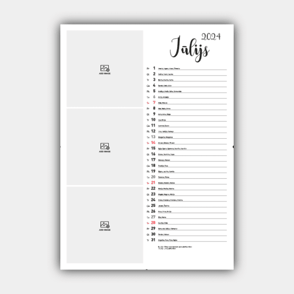 Create and Print Your Vertical 2024 Latvian Wall Calendar Design Online (template #3) #8
