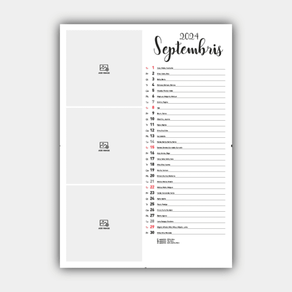 Создать и распечатать вертикальный дизайн латвийского настенного календаря на 2024 год онлайн (шаблон №3) #10