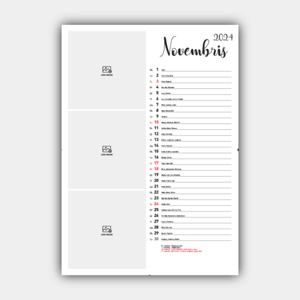 Cree e imprima en línea su diseño de calendario de pared vertical de Letonia 2024 (plantilla nº 3) #12