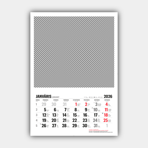 Custom 2026 Vertical Wall Calendar Printing - Design & Personalize Online (Template #2) #13