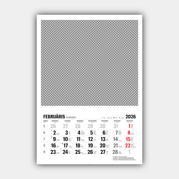 Custom 2026 Vertical Wall Calendar Printing - Design & Personalize Online (Template #2) #12