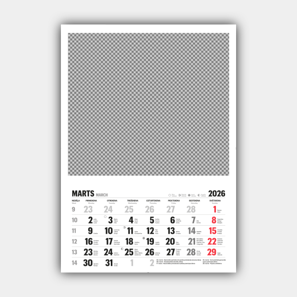 Custom 2026 Vertical Wall Calendar Printing - Design & Personalize Online (Template #2) #11