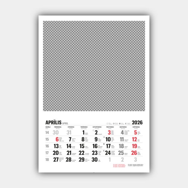 Custom 2026 Vertical Wall Calendar Printing - Design & Personalize Online (Template #2) #10