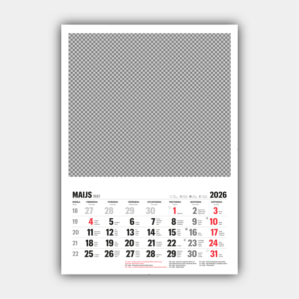 Custom 2026 Vertical Wall Calendar Printing - Design & Personalize Online (Template #2) #9