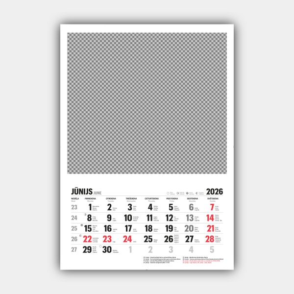 Custom 2026 Vertical Wall Calendar Printing - Design & Personalize Online (Template #2) #8