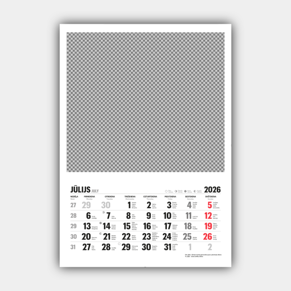 Custom 2026 Vertical Wall Calendar Printing - Design & Personalize Online (Template #2) #7