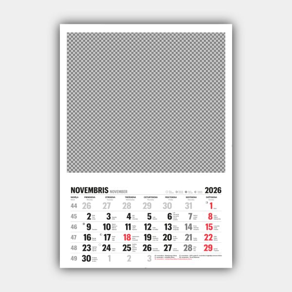 Custom 2026 Vertical Wall Calendar Printing - Design & Personalize Online (Template #2) #3