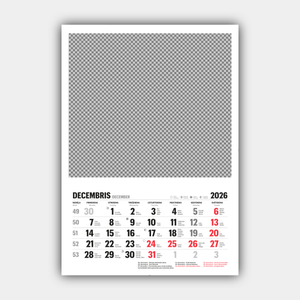 Custom 2026 Vertical Wall Calendar Printing - Design & Personalize Online (Template #2) #2