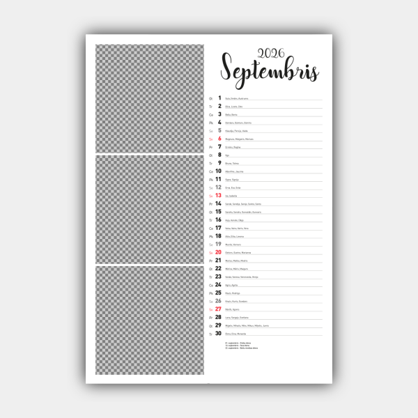 Create Your Personalized 2026 Vertical Wall Calendar Design Online (Template #3) #10